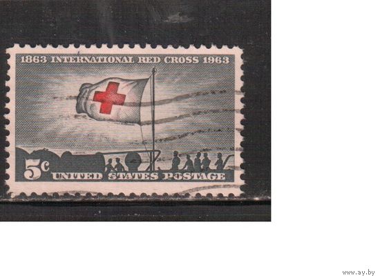 США-1963, (Мих.852) , гаш., Красный Крест (одиночка),