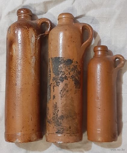 Бутылка керамическая от Рижского бальзама, царизм, разный размер, остатки этикетки  + пломбы от бальзама 1847 год бонусом при покупке трех бутылок .