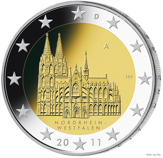 2 евро 2011 Германия G Федеральные земли Германии - Кёльнский собор UNC из ролла