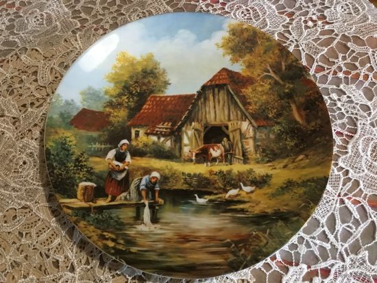 Тарелка коллекционная Бавария Деревня Германия 24 см