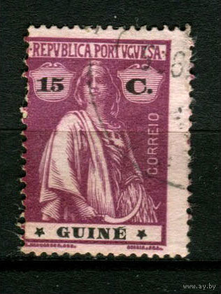 Португальские колонии - Гвинея - 1914/1921 - Жница 15C - [Mi.144Ax] - 1 марка. Гашеная.  (Лот 79BF)