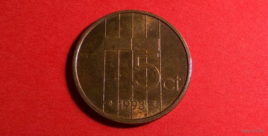5 центов 1993. Нидерланды. AU!