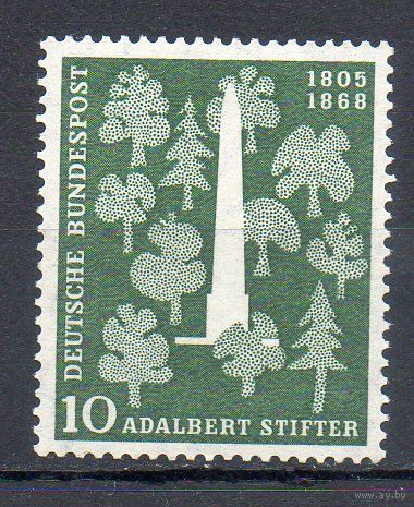 150-летие со дян рождения австрийского писателя Адальберта Штифтера Германия 1955 год серия из 1 марки
