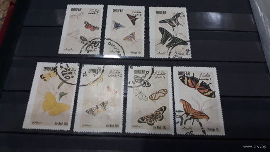 Марки бабочки фауна насекомые Дофар 1972 г