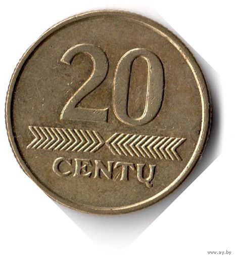Литва. 20 центов. 2008 г.