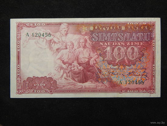 Латвия 100 латов 1939г.