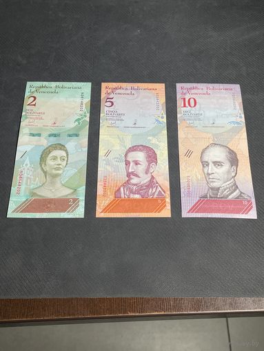 Набор банкнот Венесуэлы, 9 штук Звери, Состояние UNC.