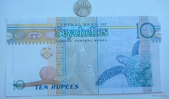 Werty71 Сейшельские острвоа 10 рупий 1998 UNC Сейшелы Рыба банкнота