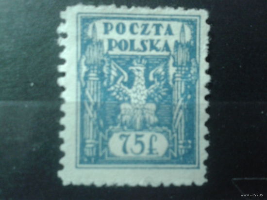 Польша 1922 Референдум, выпуск для Верхней Силезии 75 фенигов Михель-10,0 евро