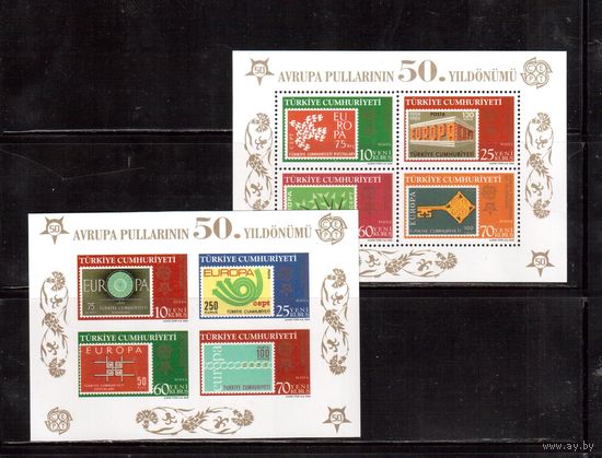 Турция-2005, (Мих.Бл.58-59)   ,** , 50-лет маркам ЕВРОПА(СЕРТ),