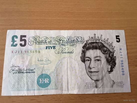 5 фунтов, Великобритания 2002 г., VF