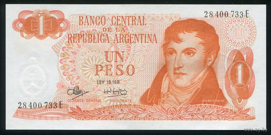 Аргентина 1 песо 1970-73 гг. P287(5). Серия E. UNC