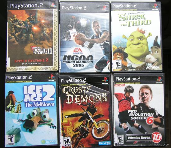 Игры ( 6 шт. ) для  Sony PlayStation 2  б/у набор 4