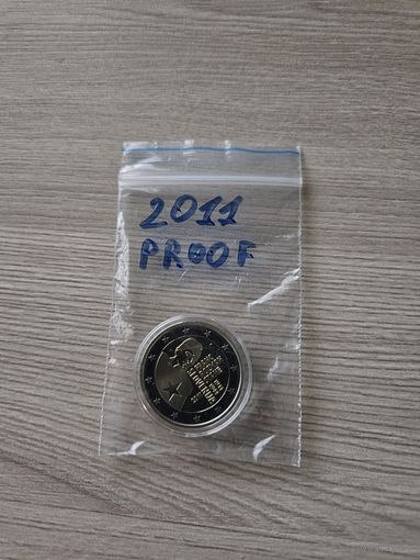 Монета Словения PROOF 2 евро 2011 100 лет со дня рождения Франца Розмана Капсула