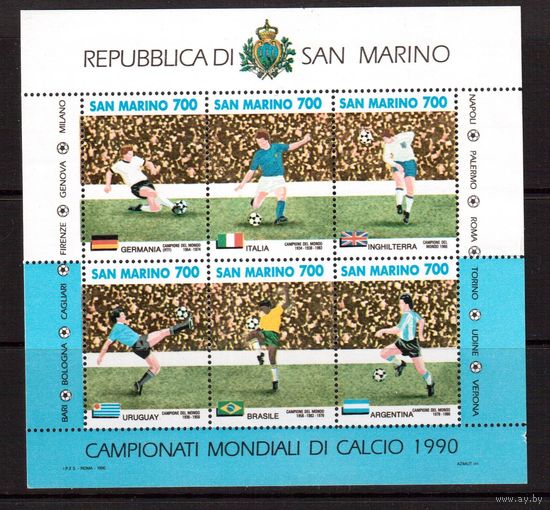 Сан-Марино-1990(Мих.Бл.13) , **   Спорт , ЧМ по футболу
