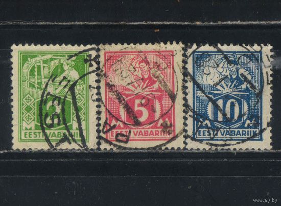 Эстония Респ 1922 Ремесло Стандарт #34А,37А,39А
