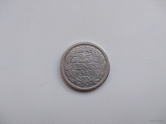 Нидерланды 25 центов 1917
