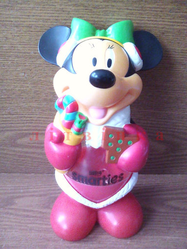 V Фигурка-диспенсер Минни Маус Нестле - Nestle Smarties Minnie Mouse. Серия Рождество, Новый Год (Дисней Disney, Микки Маус Mickey Mouse, dispenser дозатор конфет драже) Аналог фигурок M&Ms эмэндэмс Z
