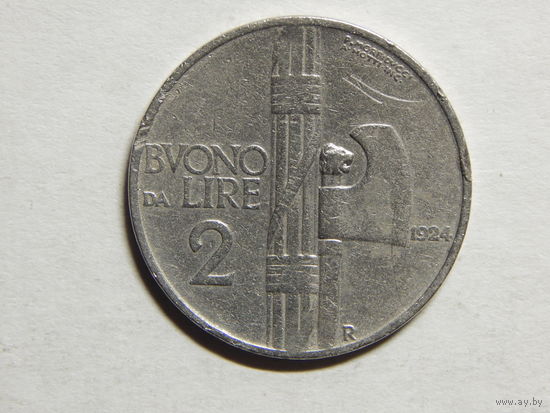 Италия 2 лиры 1924г