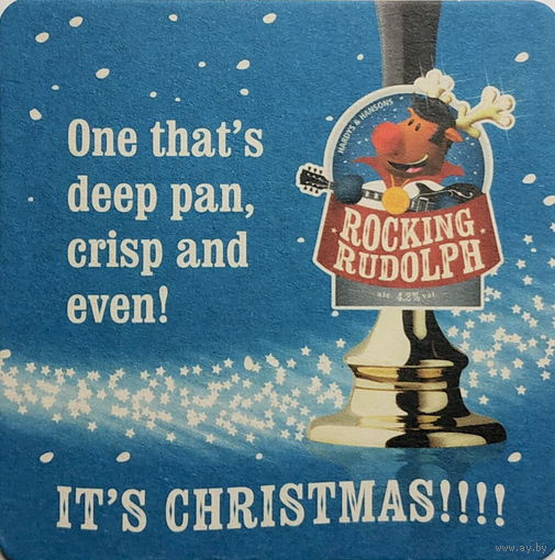Подставку под пиво "Rocking Rudolph ".