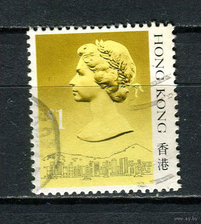 Британский Гонконг - 1987/1991 - Королева Елизавета II 1$ - [Mi.514I] - 1 марка. Гашеная.  (LOT AH25)