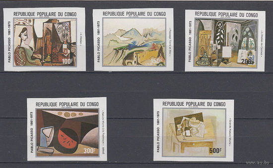 Живопись. Пикассо. Конго. 1981. 5 марок б/з (полная серия). Michel N 827-831 (16,0 е+).