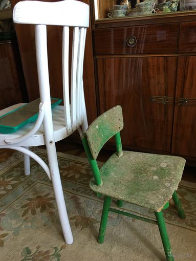 Стул стульчик детский зелёный СССР очень прочный, не смотря на вид