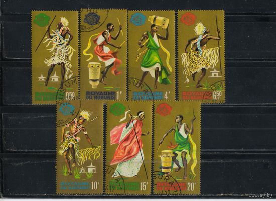 Бурунди Кор 1964 Всемирная выставка в Нью-Йорке (I)Танцоры Музыканты Полная #109-115