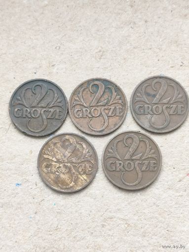 Польша 2 гроша 1927,1928,1932 г. Хорошие!!! Цена за 1 шт. Смотрите описание лота.