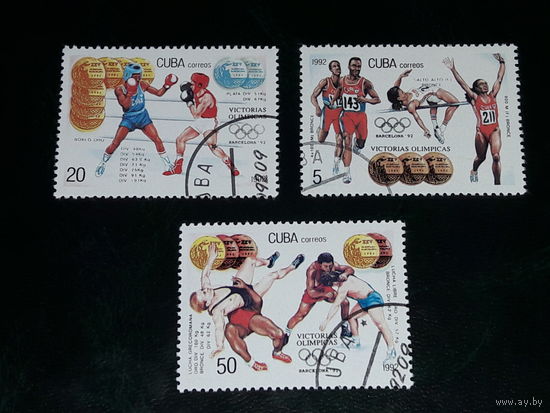 Куба 1992 Спорт. Олимпиада в Барселоне. 3 марки