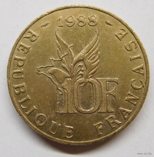 Франция 10 франков 1988 г 100 лет Роланд Гаррос