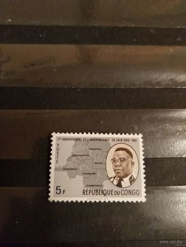 1961 Конго президент Касавуди чистая клей MNH** самая дорогая марка серии (1-5)