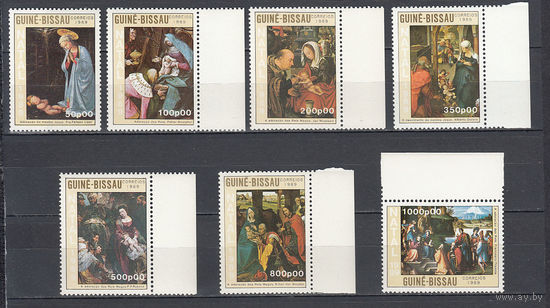 Религиозная живопись. Гвинея Бисау. 1989. 7 марок (полная серия). Michel N 1104-1110 (11,0 е).