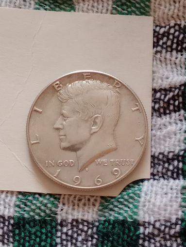 США пол доллара 1969 серебро 400 пробы