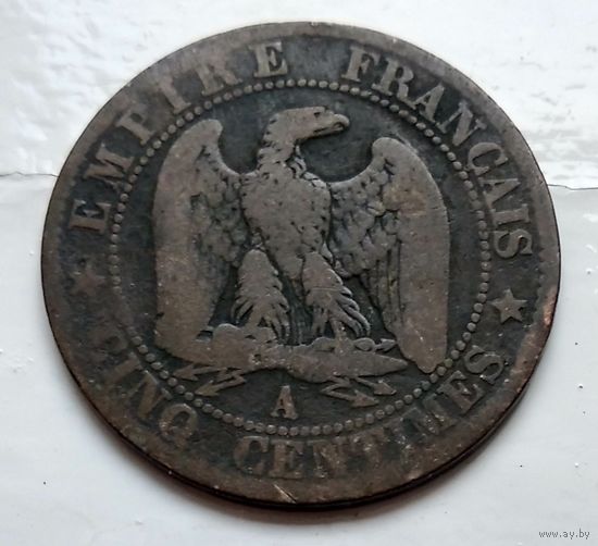 Франция 5 сантимов, 1854 A - Париж 2-6-1