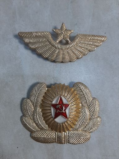 Кокарды на фуражку офицера ВДВ ВВС СССР.  Тип 2.