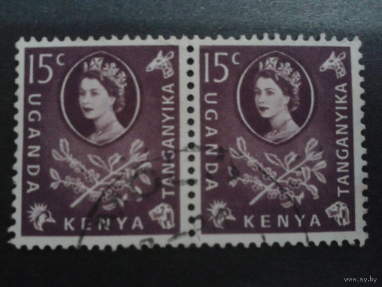Кения Уганда Танганьика 1960 стандарт королева, цветы пара