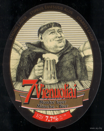 Этикетка пива 7 vienuoliai (Прибалтика) Ф124