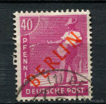 Западный Берлин - 1949 - Надпечатка BERLIN на 40Pf - [Mi.29] - 1 марка. Гашеная.  (Лот 114BA)