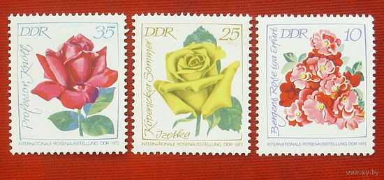 ГДР. Цветы. Розы. ( 3 марки ) 1972 года. 8-10.