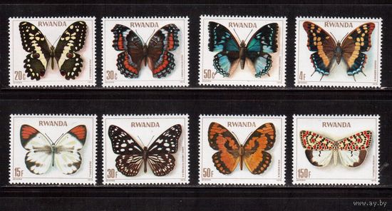 Руанда-1979,(Мих.974-981) ** , Фауна, Бабочки