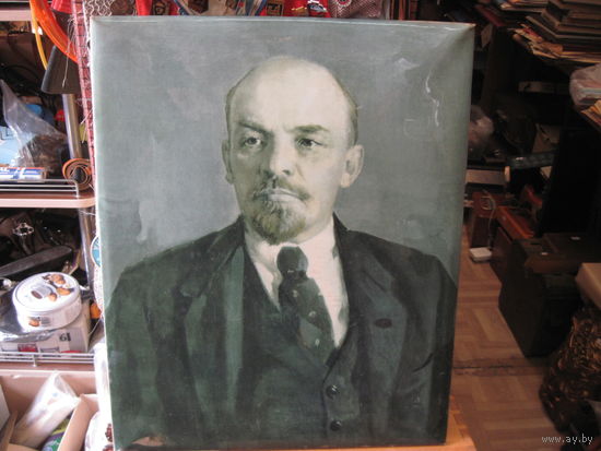 Репродукция под пленкой-портрет В.И. Ленина 52х42 см.