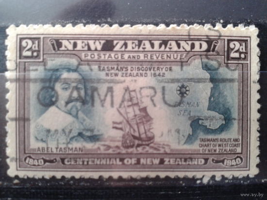 Новая Зеландия 1940 колония Англии Парусник, капитан Тасман