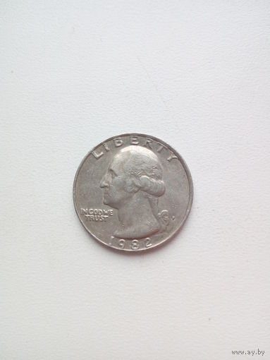 25 центов 1982 P СШA медно-никелевый сплав
