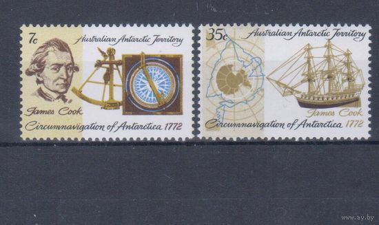 [849] Австралийская Антарктика 1972. Флот.Корабли,парусники. Дж.Кук. СЕРИЯ  MNH