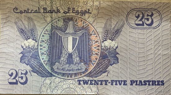 Банкнота 25 пиастров 2007 год Египет