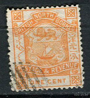 Северное Борнео (Британский протекторат) - 1886/1887 - Герб 1С - [Mi.16A] - 1 марка. Гашеная.  (Лот 50Eu)-T5P6