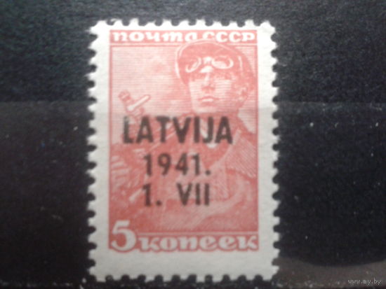 Латвия 1941 Немецкая оккупация Надпечатка**