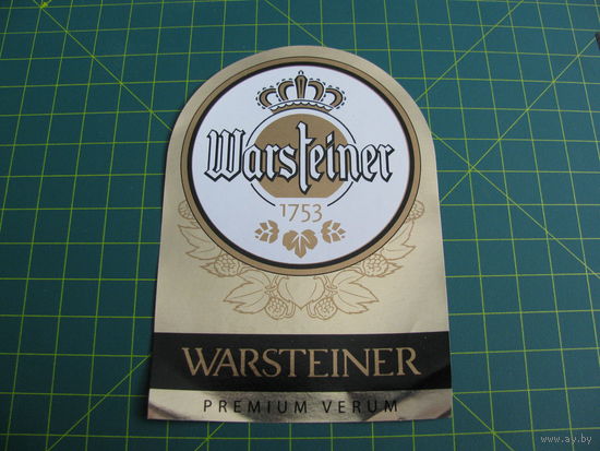 Этикетка от пива " Warsteiner " 0,5 л