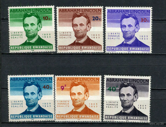 Руанда - 1965 - Авраам Линкольн - [Mi. 97-102] - полная серия - 6 марок. MNH.  (Лот 110CK)